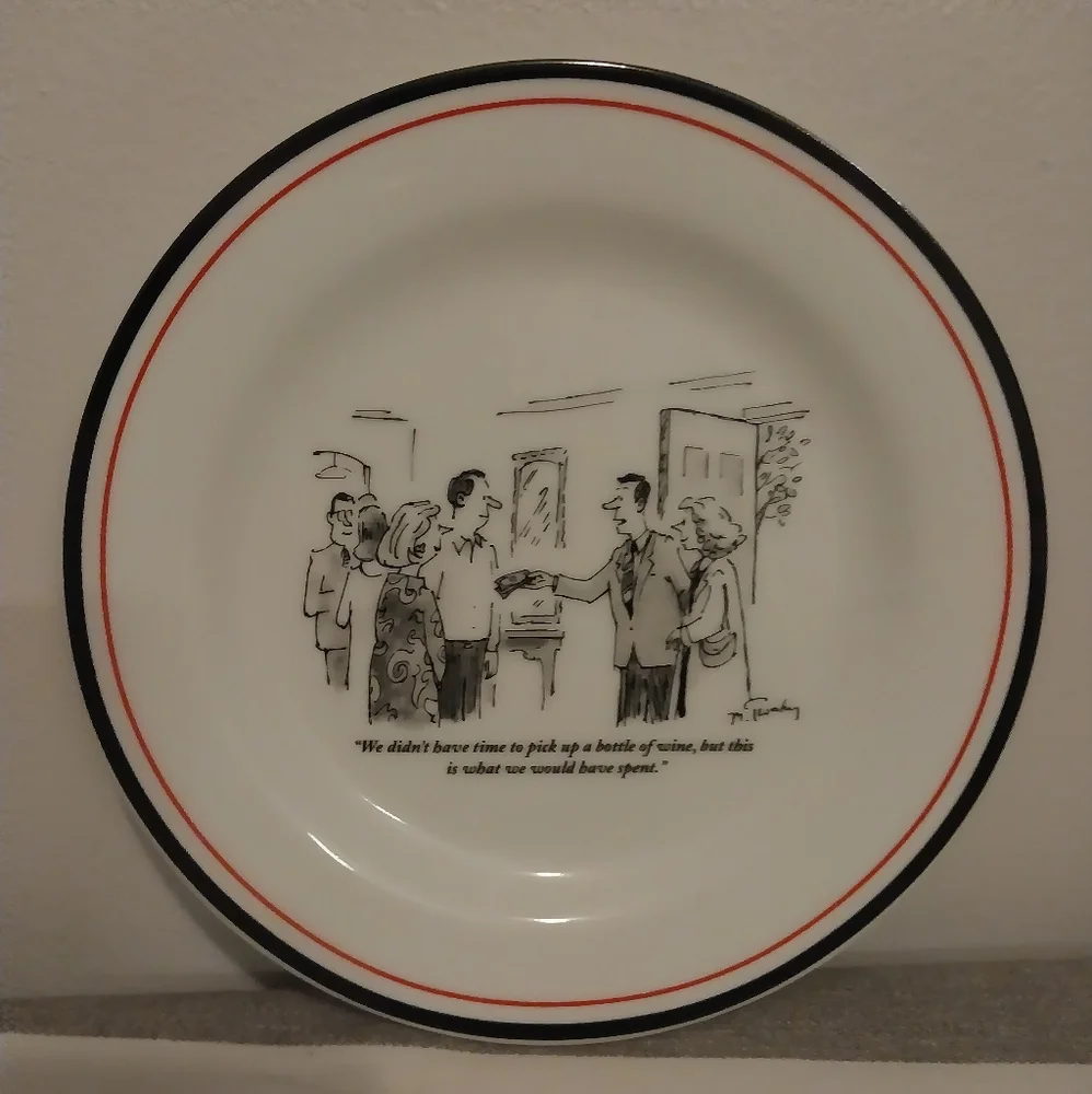 1999 The New Yorker Appetizer cheese plate by cartoon artist Mike Twohy